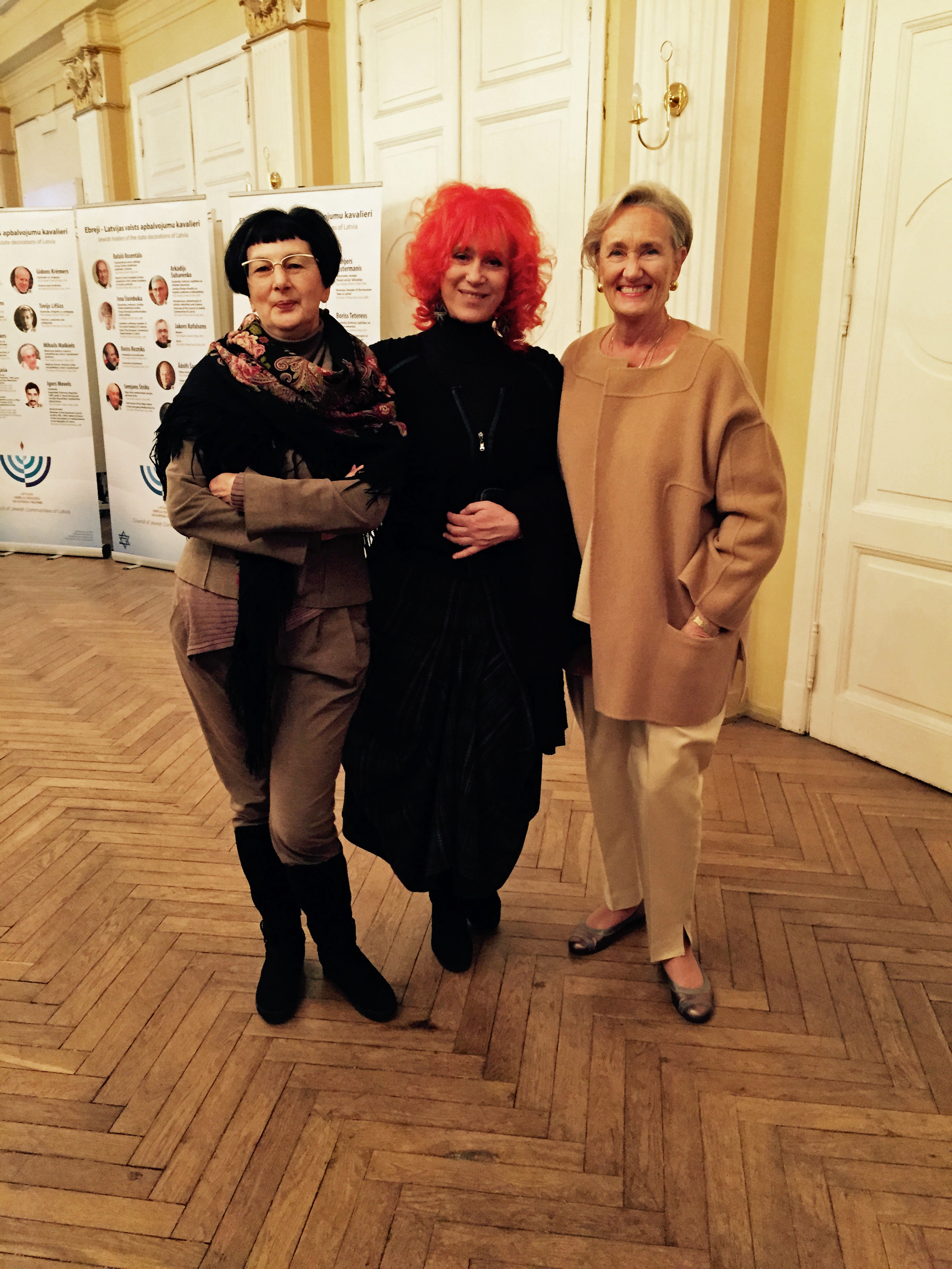 Elena Spungina, Guide and Author, Gita Umanovska, Executive Director of The Council of the Jewish Communities of Latvia and Susan Beilby Magee.